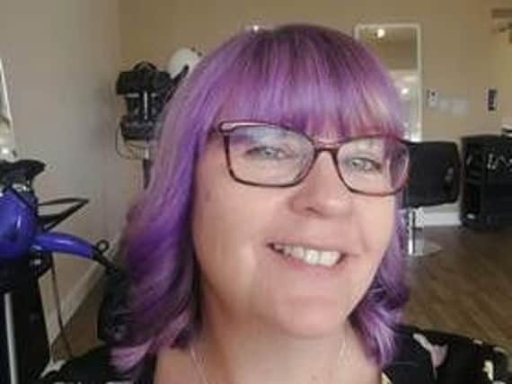 Dawn Langan has dyed her hair purple to raise money for Ashgate Hospicecare.
