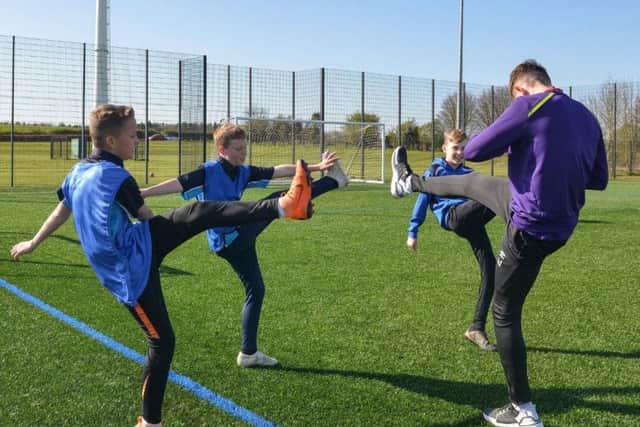 Matt Hunt training with pupils.