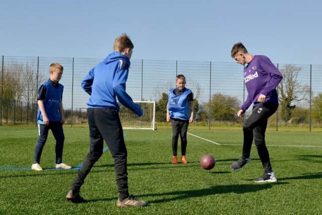 Matt Hunt training with pupils.