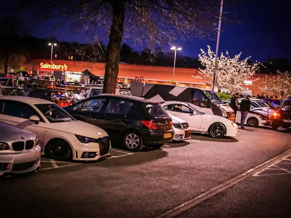The Fast and Furious-style night time meet was held at a Nottingham supermarket