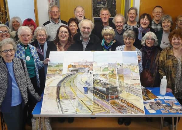 Members of Chesterfield Art Club with the results of The Big Picture.