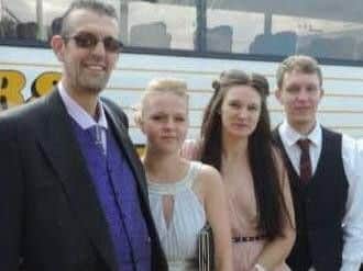 Richard with son Luke and daughters Jess and Alicia.