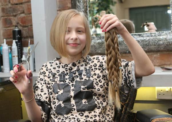 Ruby Cattinni donating her hair for the second time
