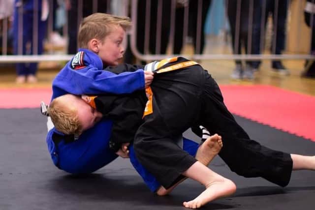 Riley Parker-McCulloch in grappling action.