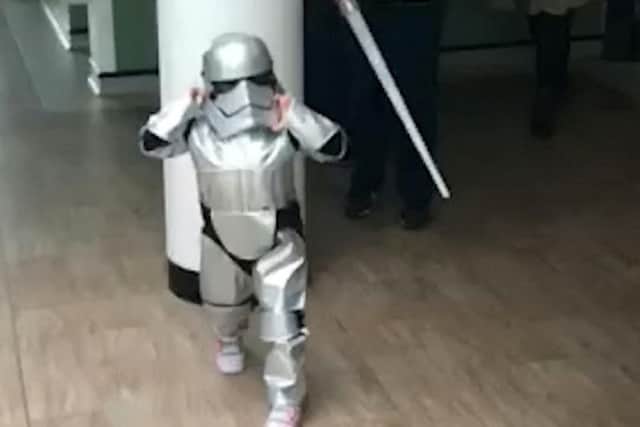 The four-year-old wanted to mark the end of her cancer treatment in her own special way