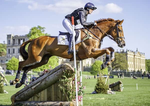 Piggy French rides Quarrycrest Echo to take the win during the ERM CIC3* Cross Country final at the 2018 GBR-Dodson and Horrell Chatsworth International Horse Trial. Photo by Libby Law.