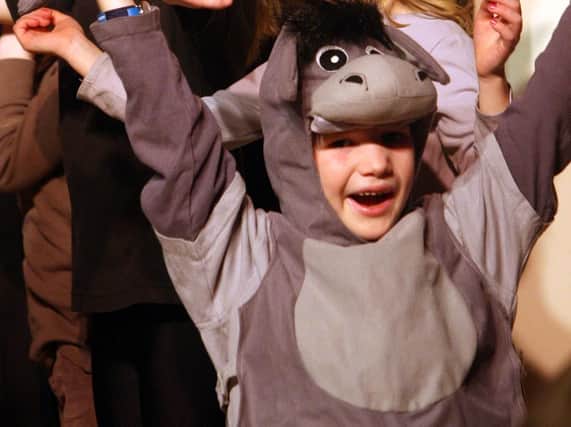 2010 - The donkeys celebrate news of the birth of Jesus in the Darley Dale Primary School production The Donkey Sellers.