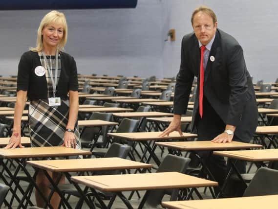 Julie Richards, principal and chief executive of Chesterfield College, and Chesterfield MP Toby Perkins.
