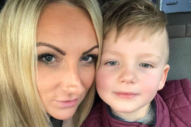 Rory pictured with his mum Samantha.
