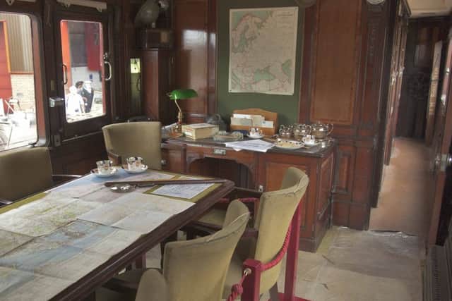 A 99-year old railway carriage that may have been part of Winston Churchills top secret D-Day planning train is on display to commemorate the 75th anniversary of D-Day this year. The historic carriage is preserved at the Princess Royal Class Locomotive Trusts West Shed Museum - often described by visitors as a hidden gem - at the Midland Railway-Butterley near Ripley in Derbyshire.