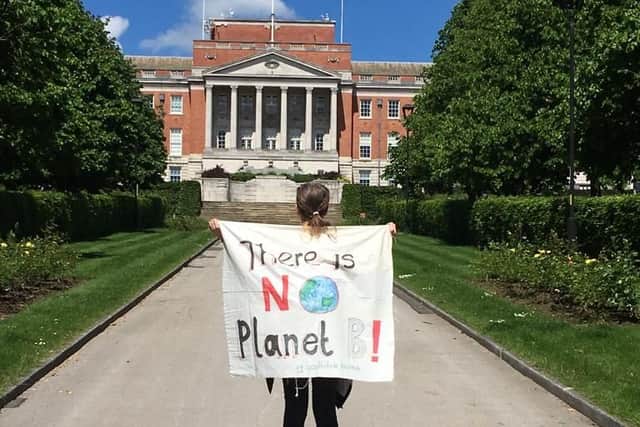Young climate change protesters in Chesterfield. Picture submitted.