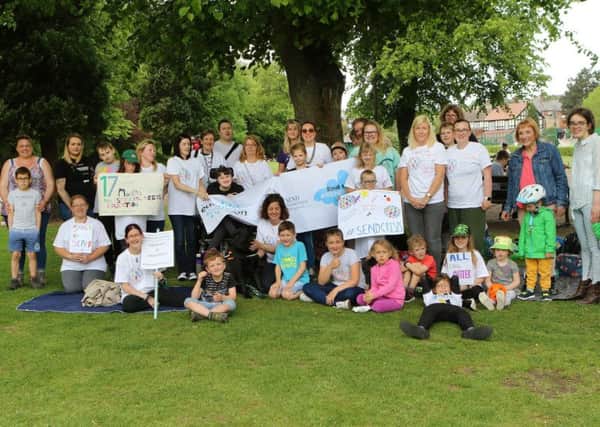 SEND special education needs campaigners at their protest picnic in Matlock