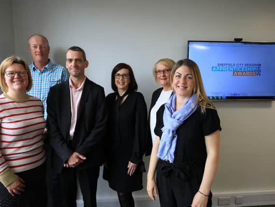 Judges were Rebecca Fielding,  Gradconsult; Neil Williams,Amazon (back); Rob Hollingworth,  JPIMedia; Michaela Bellis, NOCN; Amy Walker,  Openreach (right)  andHannah Wignall, Openreach (not pictured).
Also pictured is Haroldine, Lockwood, JPIMedia Event Manager