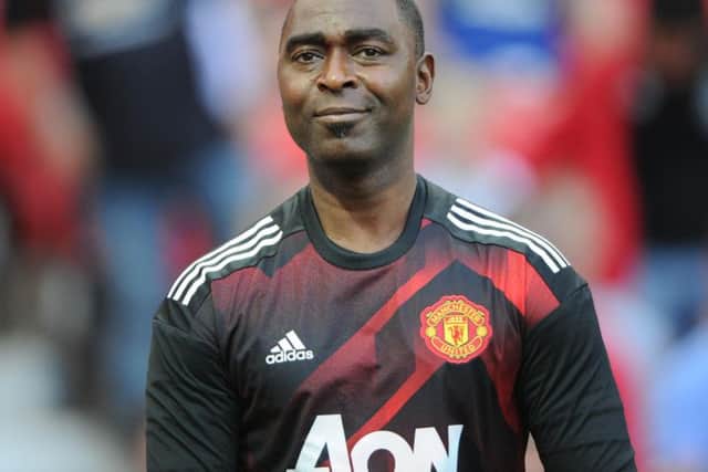 Treble-winner Andy Cole during a recent Manchester United legends match.