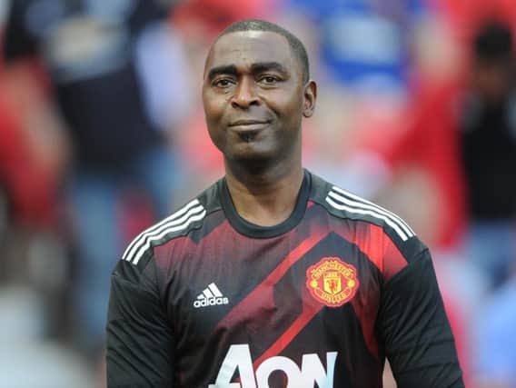 Treble-winner Andy Cole during a recent Manchester United legends match.