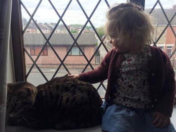Tigger with three-year-old  Amelia.