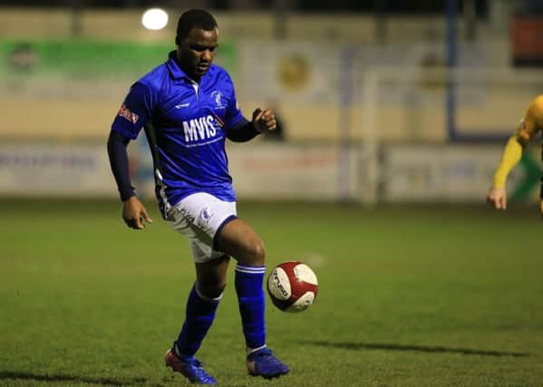 Matlock Town's Craig Westcarr during the game between Matlock Town FC & Basford United FC @ The Proctor Cars Stadium- 02-04-19 -  Image by Jez Tighe