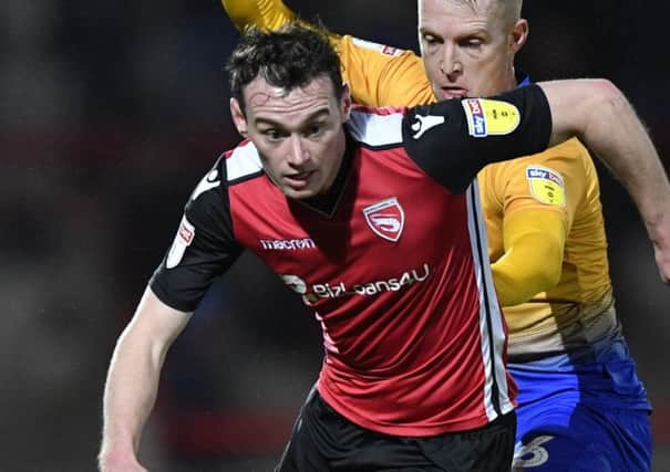 Liam Mandeville in action for Morecambe last season. Picture by Steve Flynn/AHPIX.com.