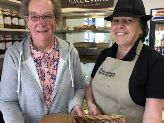 Eileen Hibbert will get free bread and cakes for life at Luke Evans Bakery in Riddings.