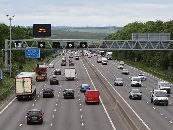 A lane has been closed on the M1 at junction 24a
