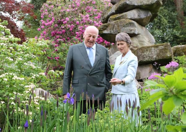 The Duke and Duchess of Devonshire in the giant rock garden which is at the centre of the biggest changes to the Chatsworth gardens for 200 years.