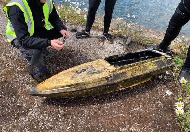 A remote control boat was among the finds.