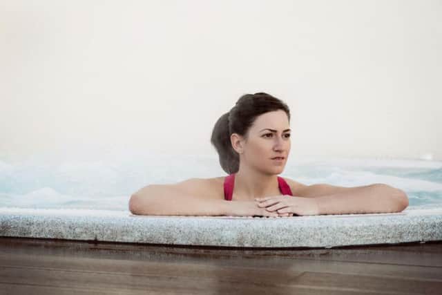 The hotel's outdoor hot tub
