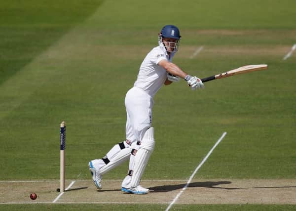 Andrew Strauss picks up some runs for England.