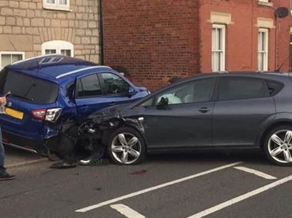 The crash, on Sheffield Road.