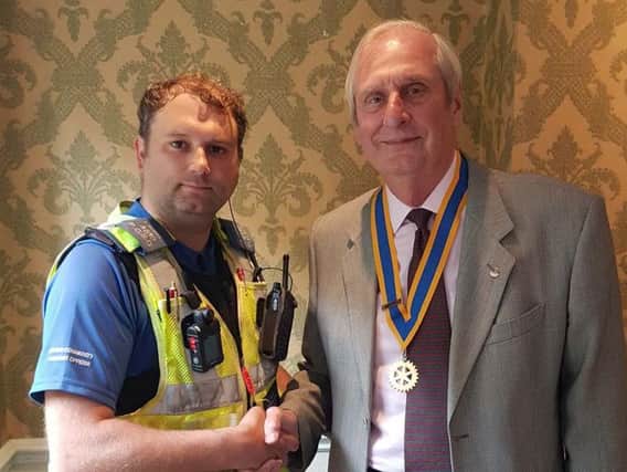 PCSO Anthony Boswell and Bakewell Rotary President David Goodlad.