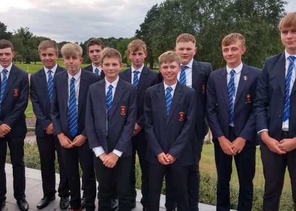 The victorious Derbyshire U18s golf team.