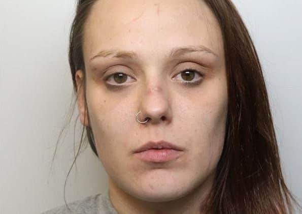 Pictured is Shona Sowersby, 24, of Ash Street, Ilkeston, who has been jailed for 16 months after she admitted making threats to kill and causing criminal damage.