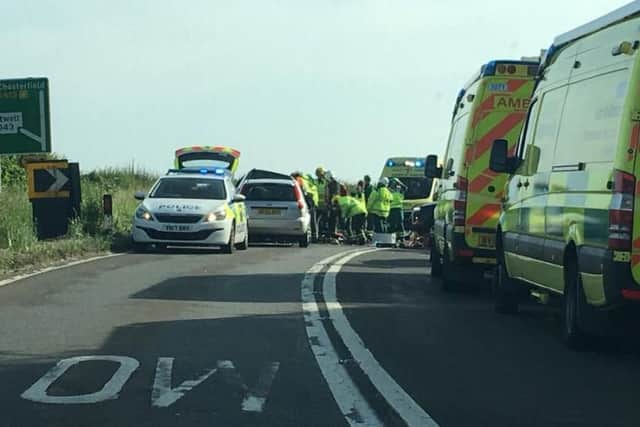 The crash happened at the A619 on Whitwell.