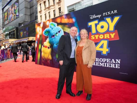 Ros and husband Gary at the premiere of Toy Story 4 in London's Leicester Square