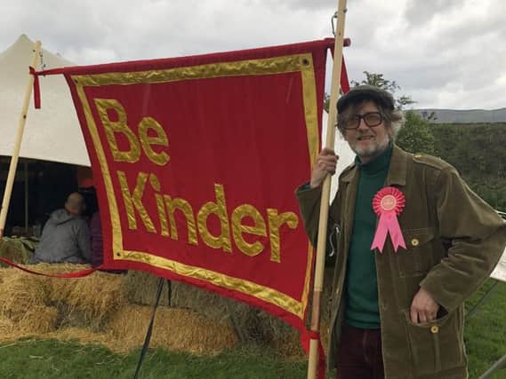 Jarvis Cocker in Edale ahead of the launch of the Be Kinder art trail. The National Trust art project is centred on Kinder Scout and is aimed at getting more people to think about the conservation of the countryside.