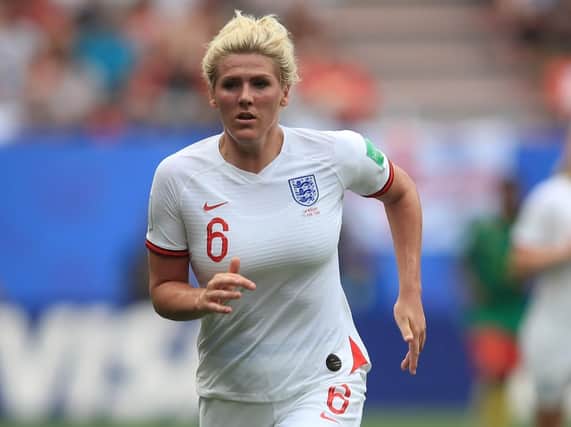 Millie Bright playing for England against Cameroon. Photo -  Marc Atkins/Getty Images