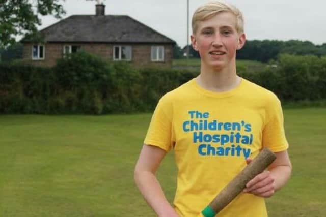 Andrew Davies, from Chesterfield, had a bone marrow transplant at Sheffield Children's Hospital and pledged to repay the cost.