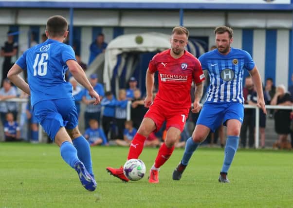 Lee Shaw in the friendly against Staveley (Pic: Tina Jenner)