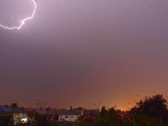 Lightning in Hasland. Photo by Nick Rhodes
