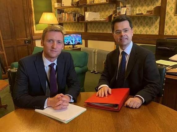 North East Derbyshire MP Lee Rowley with the former Secretary of State for Housing, Communities and Local Government, James Brokenshire, discussing the Staveley bypass proposals.