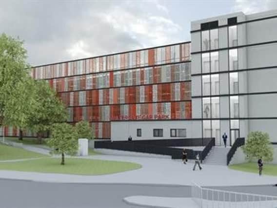 An artist's drawing of Chesterfield's new multi-storey car park.
