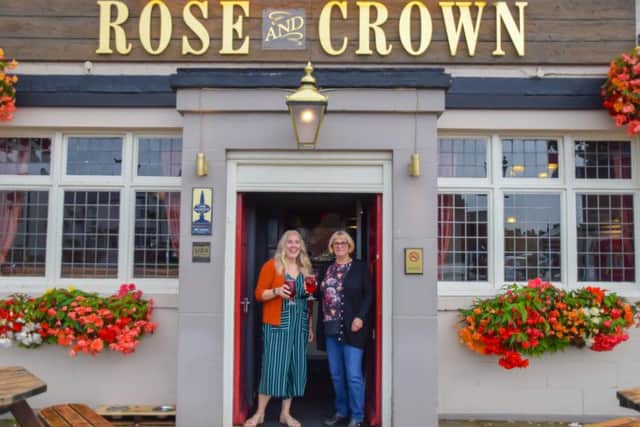 Sarah and Jane at the Rose and Crown.