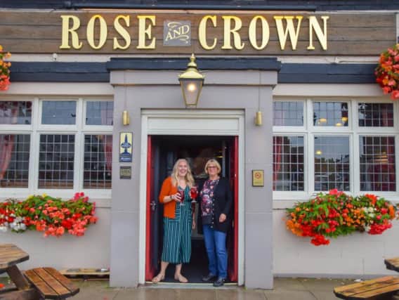 Sarah and Jane at the Rose and Crown.