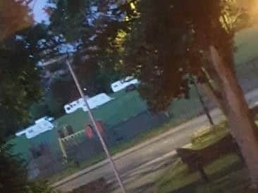 Travellers at Stand Road Park in Chesterfield.