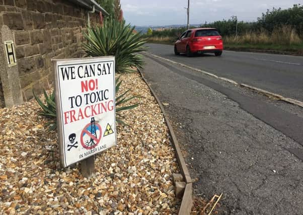 Anti-fracking sign in Marsh Lane.