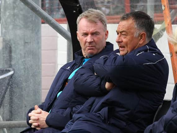 Chesterfield boss John Sheridan with his assistant Glynn Snodin.