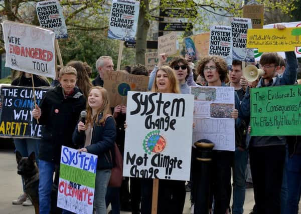 Students from the Matlock area staged a climate change protest