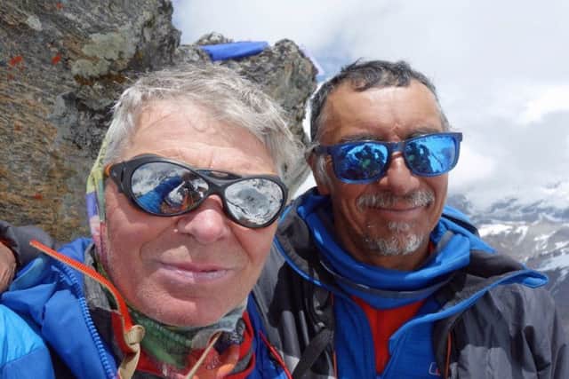 Mick will be taking on the challenge with climbing partner Vic Saunders, right.