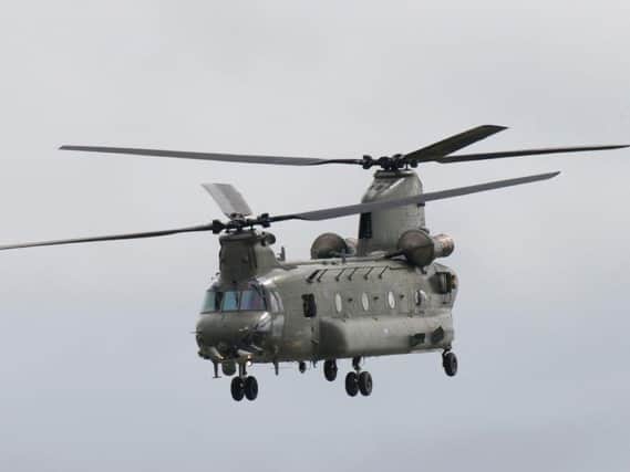 An RAF Chinook helicopter. Photo by Matthew Horwood/Getty Images