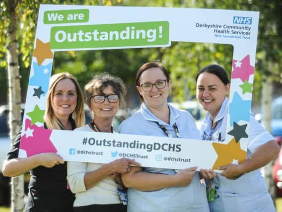 Members of Chesterfield's specialist sexual health team celebrate their official outstanding rating.